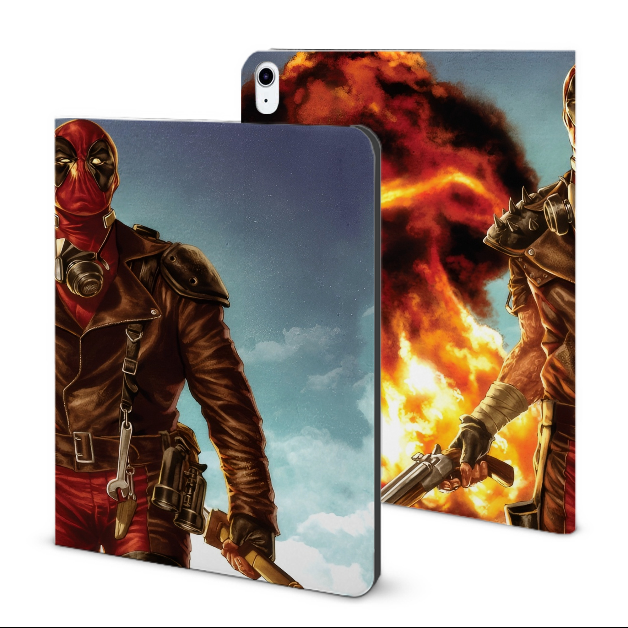 （画像用） Deadpool デッドプール IPad ケース ブック型 PUレザー TPU 耐衝撃 軽量 薄型 ペン収納なし 全面保護 IPad 各モデル対応